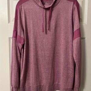 St. John’s Bay Heathered Mauve Hooded Pullover Sweatshirt Size L